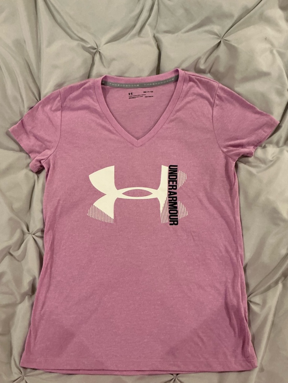 Women’s Under Armour Pink V-Neck Logo TShirt - Size SM